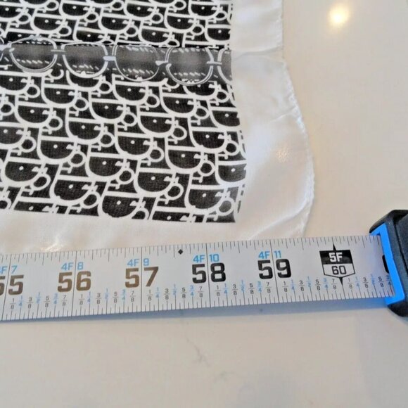 NEW AUTHENTIC 2022 100% SILK CHRISTIAN DIOR PARIS SCARF SCARVE BLACK 60"X20" - Picture 2 of 14